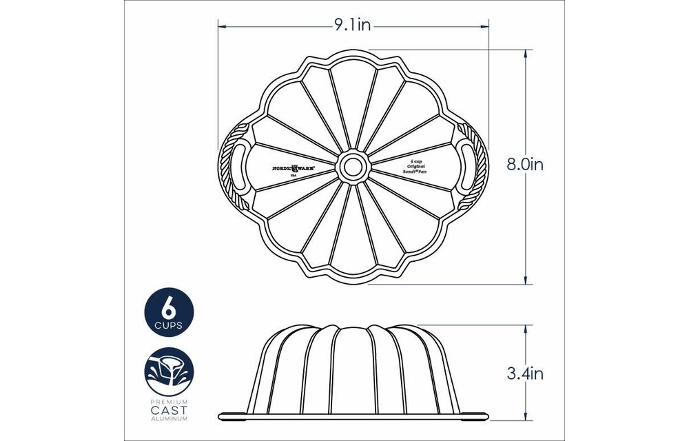 Bundt Pan Gold Anniversary 6 Cup