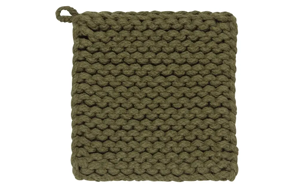 Heirloom Knit Potholder Olive Branch