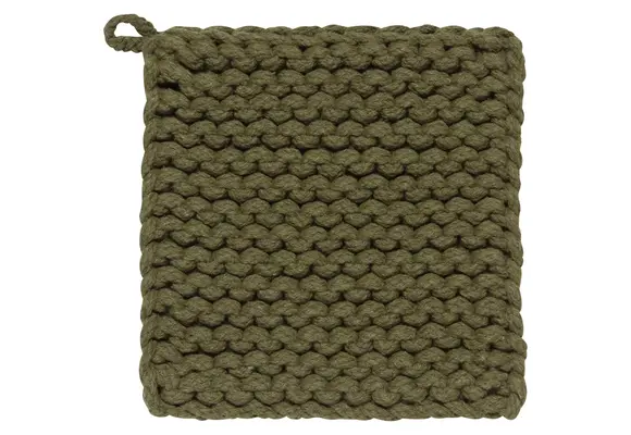 Heirloom Knit Potholder Olive Branch