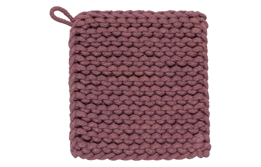 Heirloom Knit Potholder Ash Plum