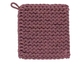 Heirloom Knit Potholder Ash Plum