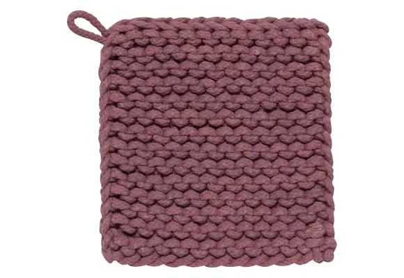 Heirloom Knit Potholder Ash Plum
