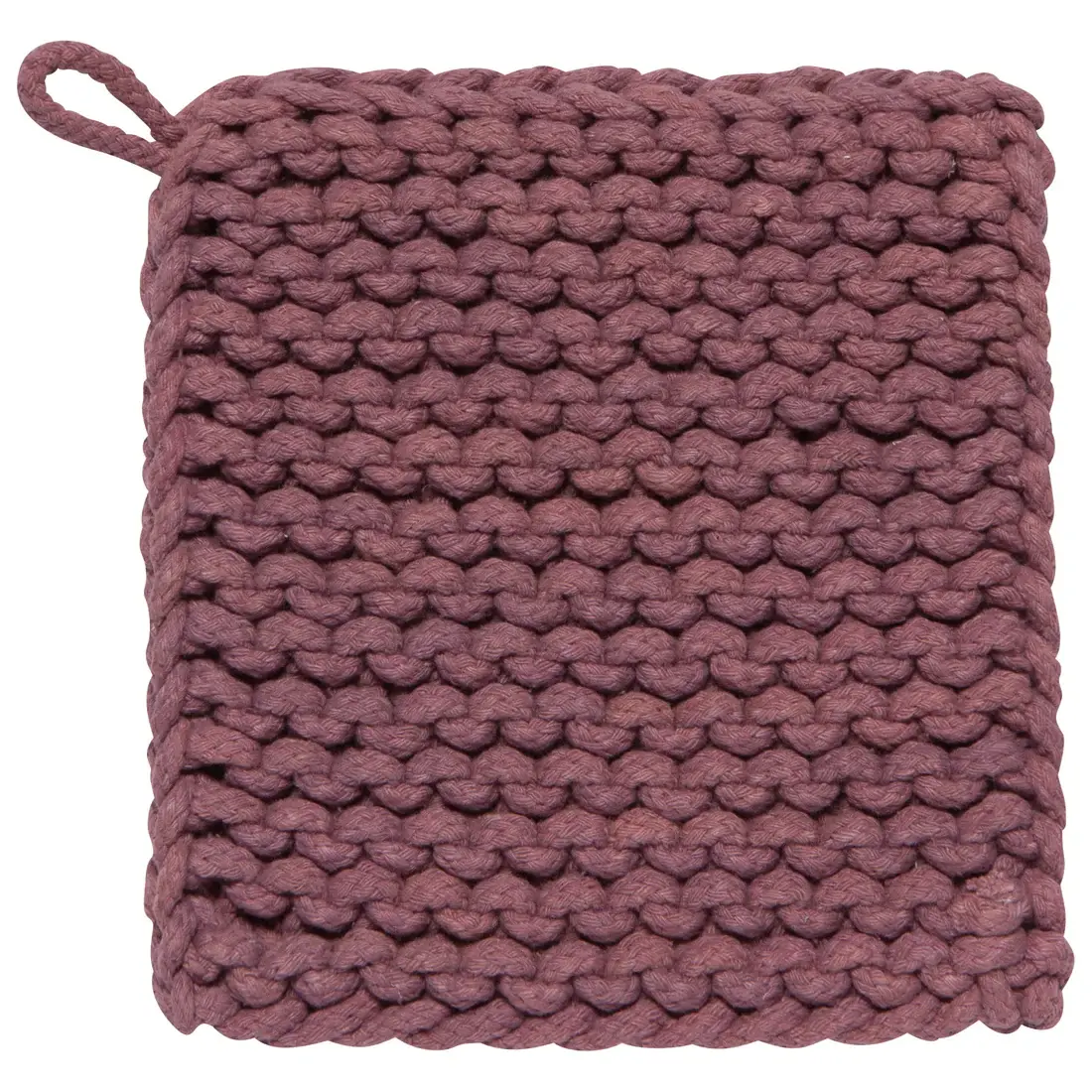 Heirloom Knit Potholder Ash Plum