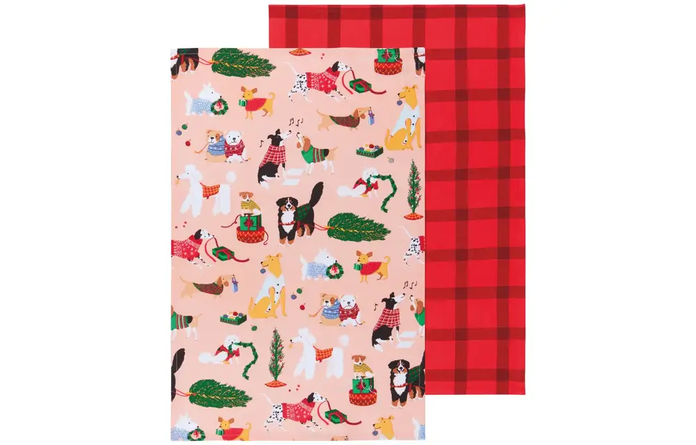 Dishtowel Set of 2 Holiday Hounds