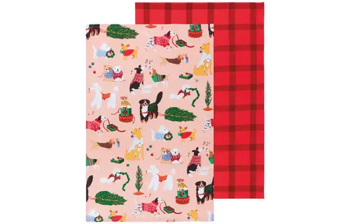 Dishtowel Set of 2 Holiday Hounds