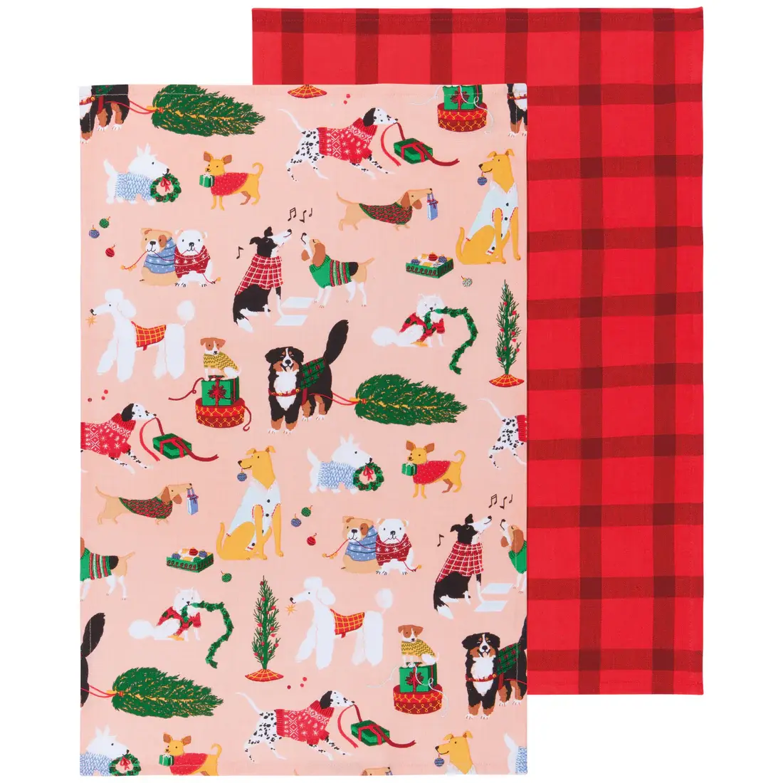 Dishtowel Set of 2 Holiday Hounds