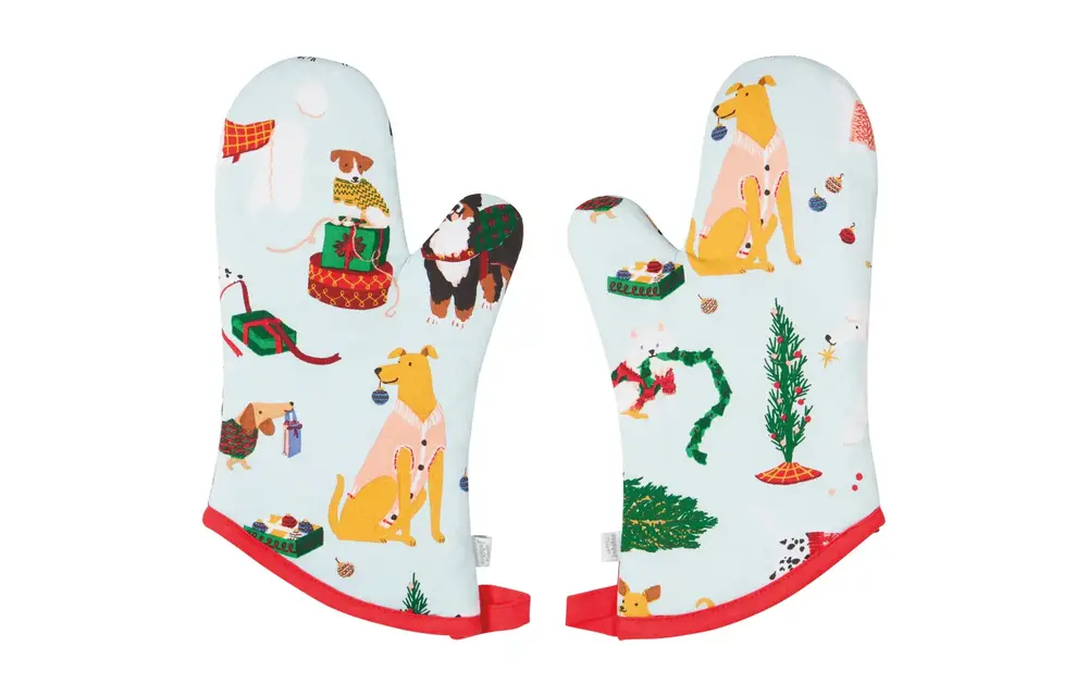 Oven Mitt Set of 2 Holiday Hounds
