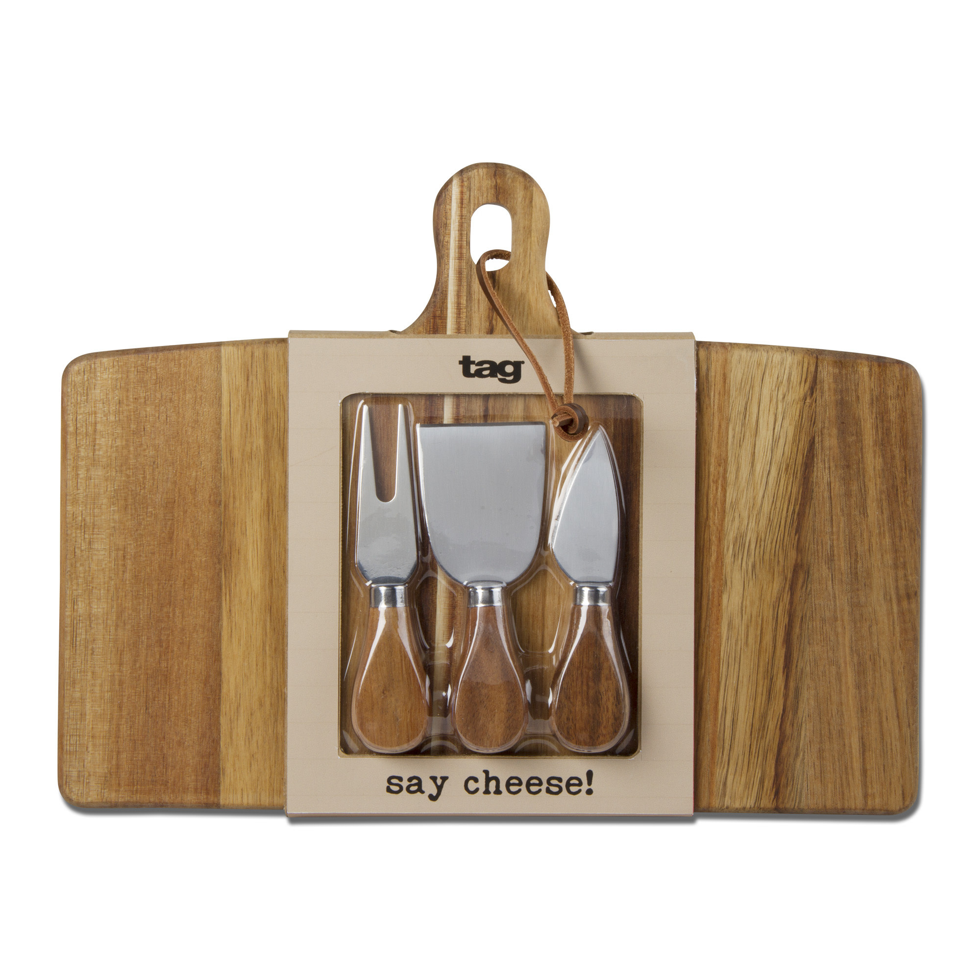Long Acacia Board & Cheese Set