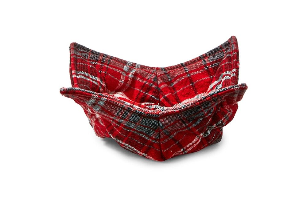 Some Like It Hot Plaid Bowl Cozy Red