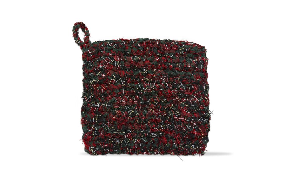 Potholder - Chindi Crochet Plaid