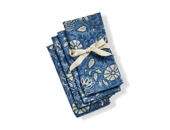 Block Floral Hanukkah Napkin Set of 4