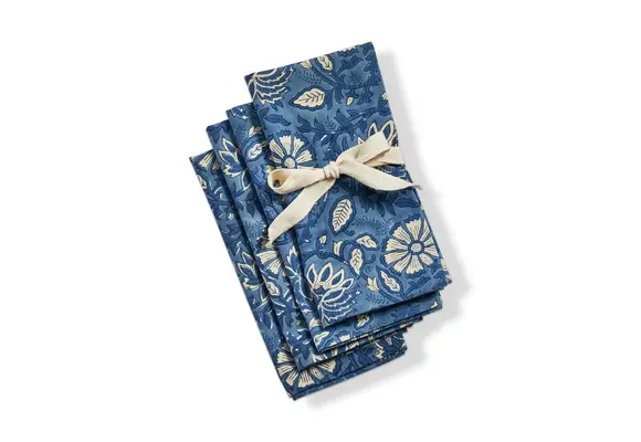 Block Floral Hanukkah Napkin Set of 4