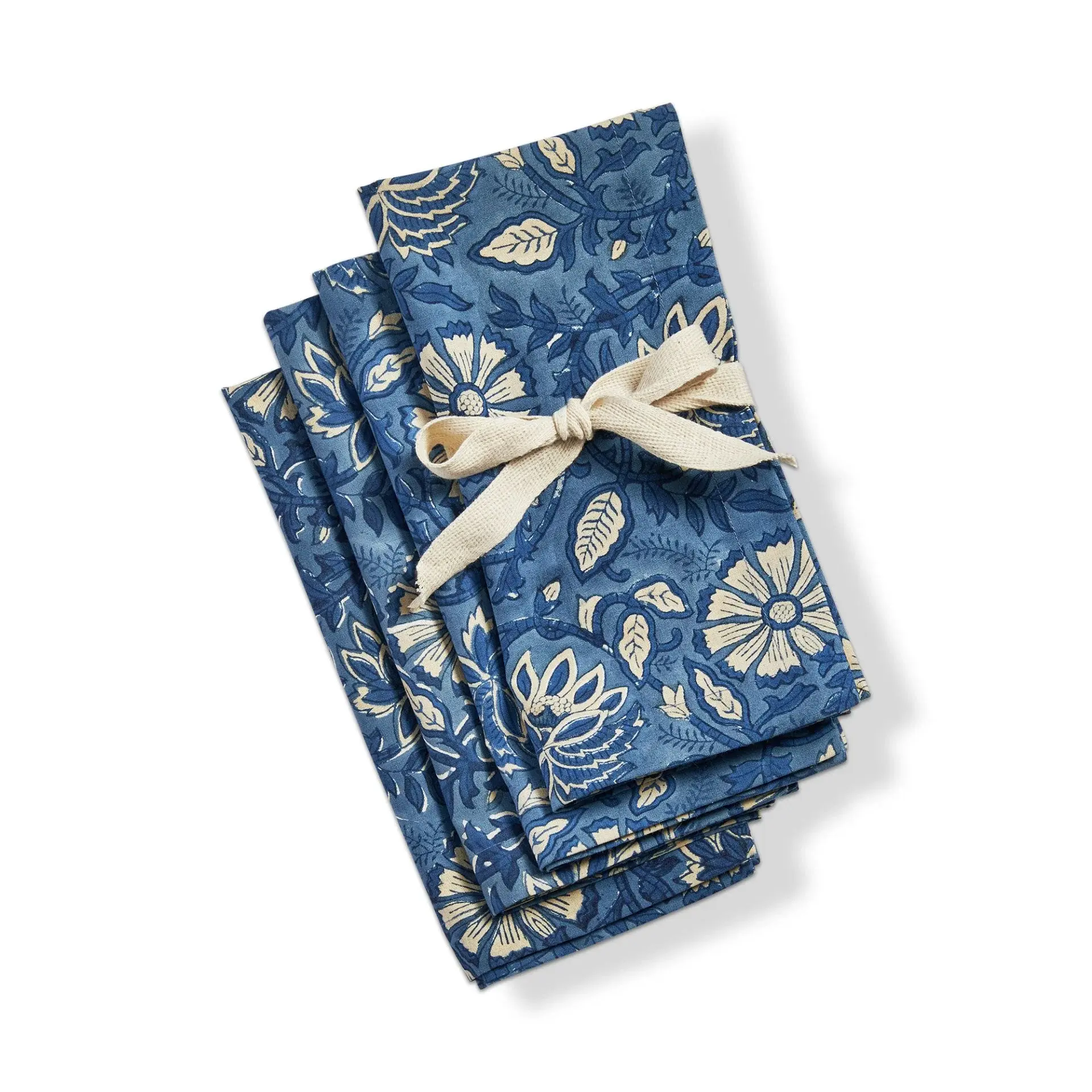 Block Floral Hanukkah Napkin Set of 4