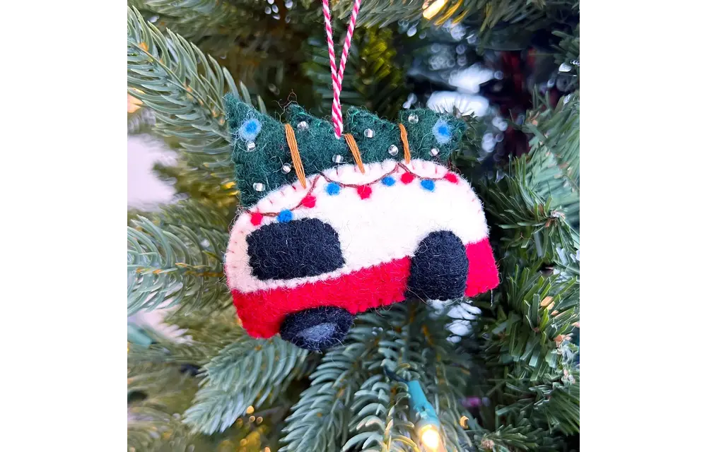 Camper Felt Wool Chirstmas Ornament