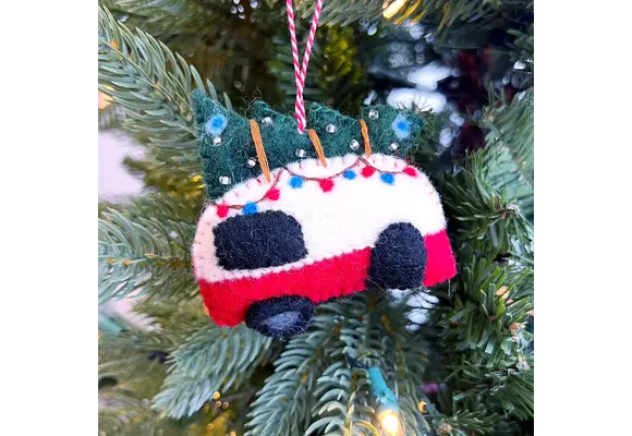 Camper Felt Wool Chirstmas Ornament