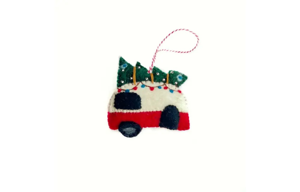 Camper Felt Wool Chirstmas Ornament