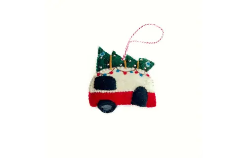 Camper Felt Wool Chirstmas Ornament