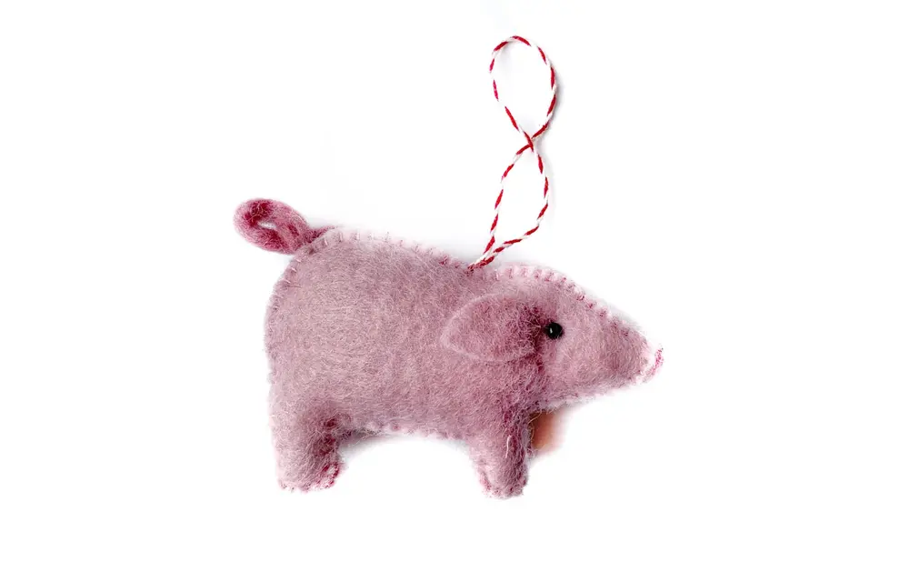 Pig Felt Wool Chirstmas Ornament