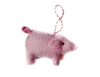 Pig Felt Wool Chirstmas Ornament