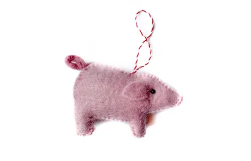Pig Felt Wool Chirstmas Ornament
