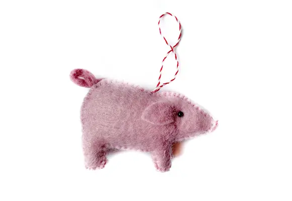 Pig Felt Wool Chirstmas Ornament