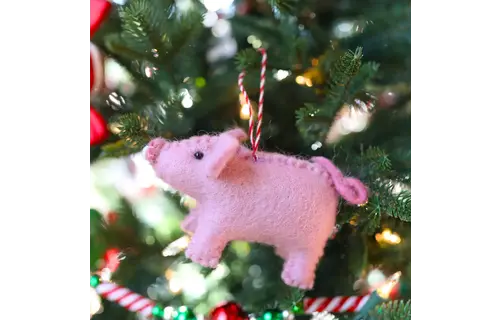 Pig Felt Wool Chirstmas Ornament