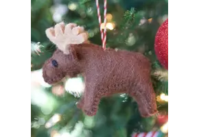 Moose Felt Wool Chirstmas Ornament