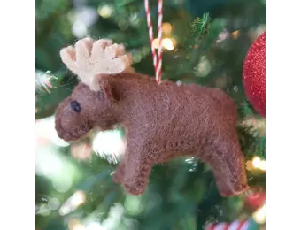 Moose Felt Wool Chirstmas Ornament