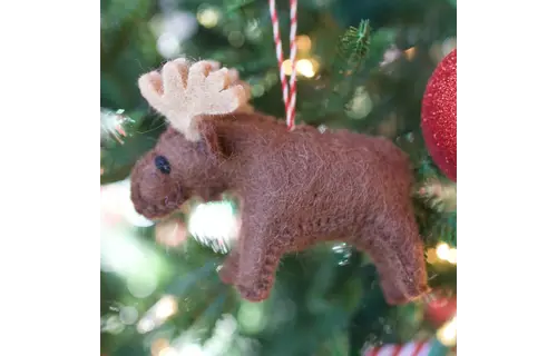 Moose Felt Wool Chirstmas Ornament