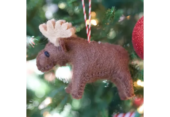 Moose Felt Wool Chirstmas Ornament