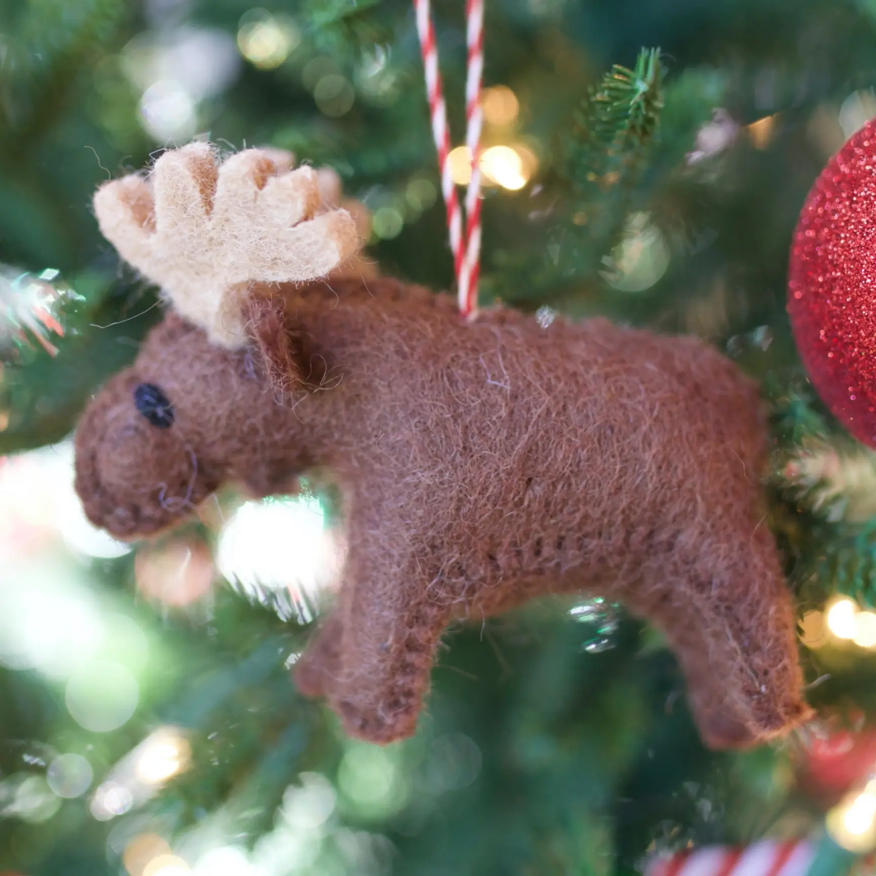 Moose Felt Wool Chirstmas Ornament