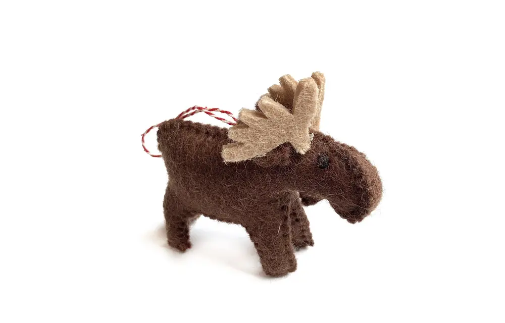 Moose Felt Wool Chirstmas Ornament