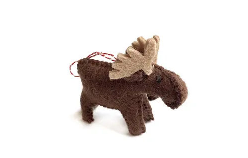 Moose Felt Wool Chirstmas Ornament