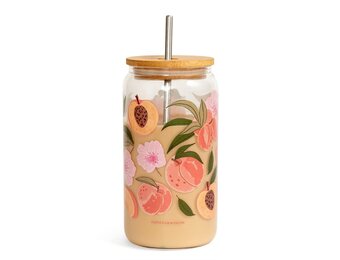 Peach Blossom Glass Can