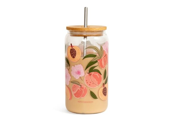Peach Blossom Glass Can