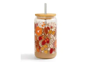 Pumpkin Patch Glass Can