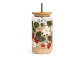 Strawberry Patch Glass Can