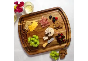Carving Board Rock & Branch Acacia Wood 19-1/2" x 15-1/2" x 1"