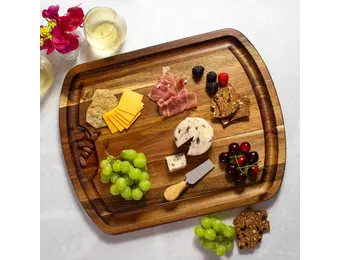 Carving Board Rock & Branch Acacia Wood 19-1/2" x 15-1/2" x 1"