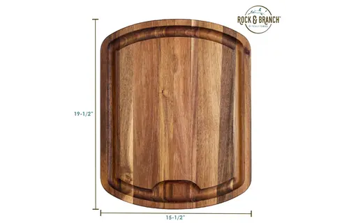 Carving Board Rock & Branch Acacia Wood 19-1/2" x 15-1/2" x 1"
