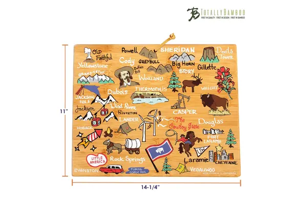 Wyoming Cutting Board with Artwork by Fish Kiss