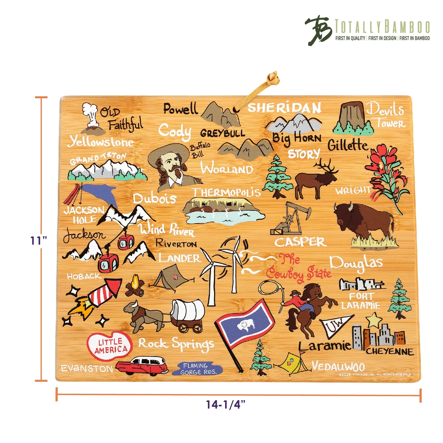 Wyoming Cutting Board with Artwork by Fish Kiss