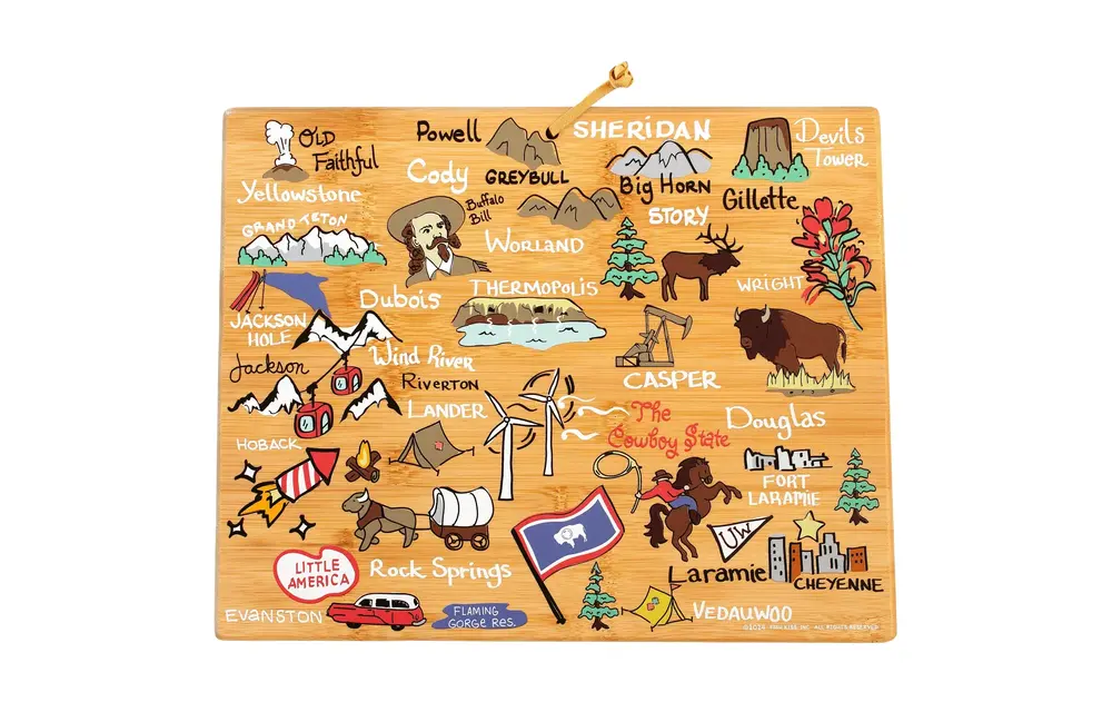 Wyoming Cutting Board with Artwork by Fish Kiss