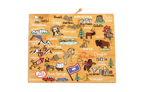 Wyoming Cutting Board with Artwork by Fish Kiss