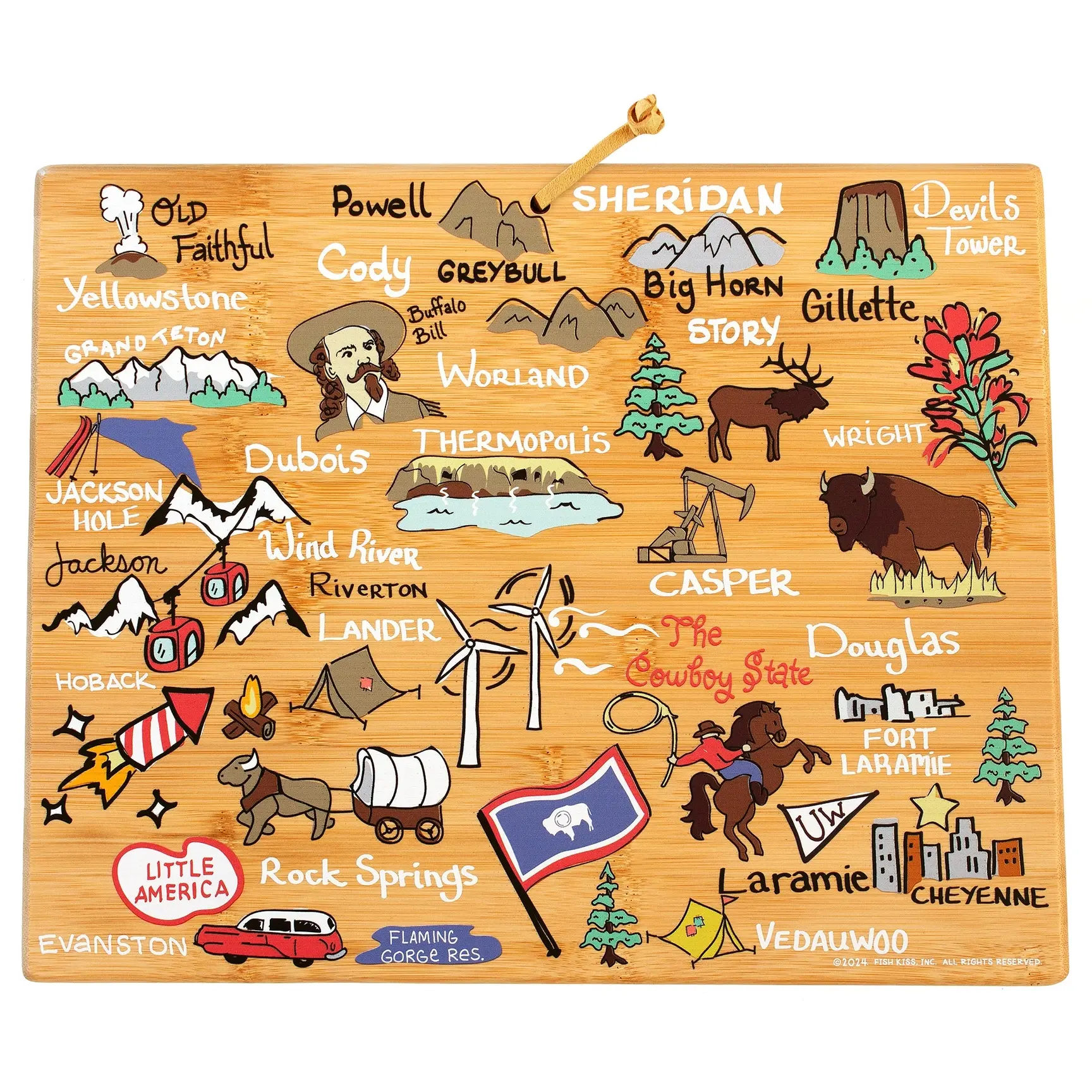 Wyoming Cutting Board with Artwork by Fish Kiss