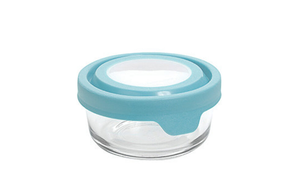 Mineral Blue 1C Glass Storage Container Round True Seal
