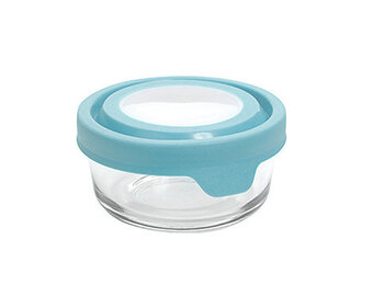 Mineral Blue 1C Glass Storage Container Round True Seal
