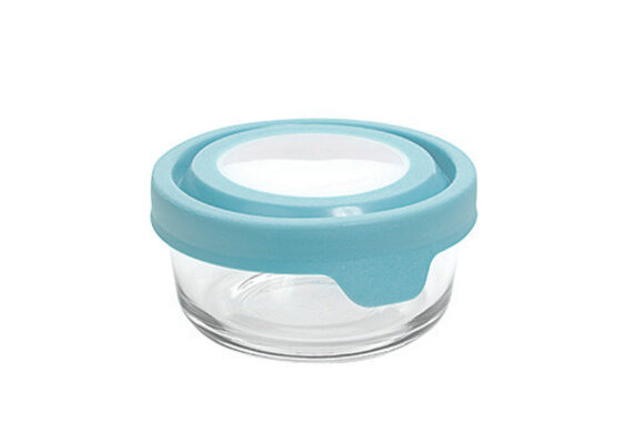 Mineral Blue 1C Glass Storage Container Round True Seal