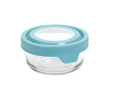 Mineral Blue 1C Glass Storage Container Round True Seal