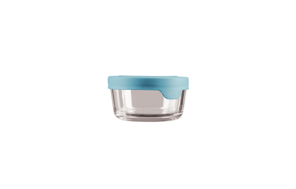 Mineral Blue 2C Glass Storage Container Round True Seal